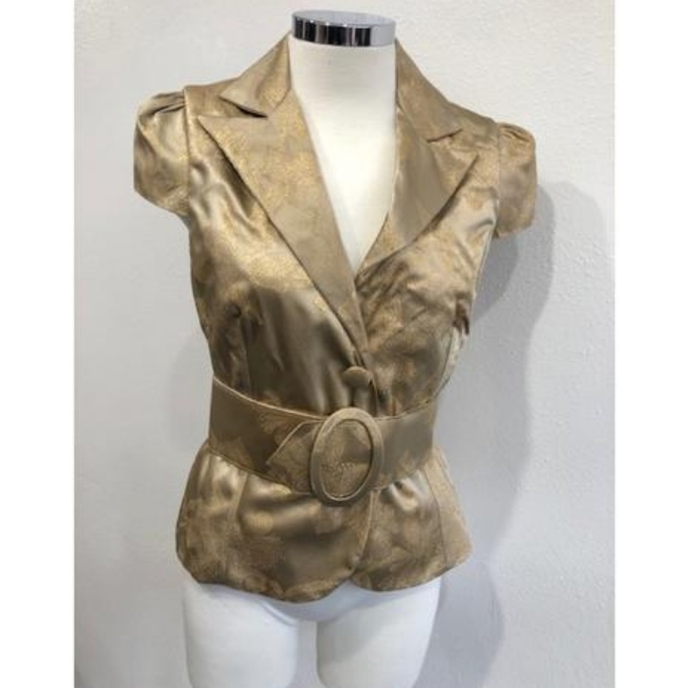 Louis Verdad Gold Jaquard Jacket M